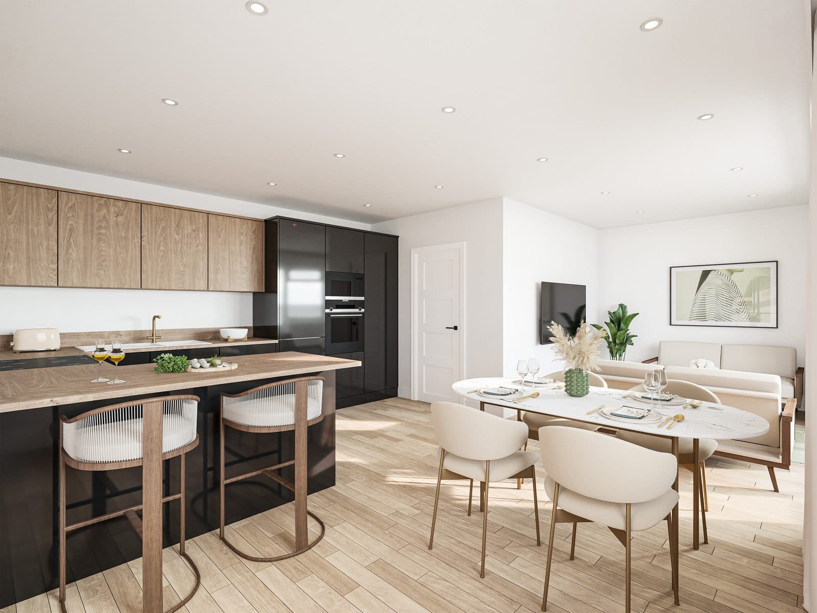 Fen Apartments kitchen CGI