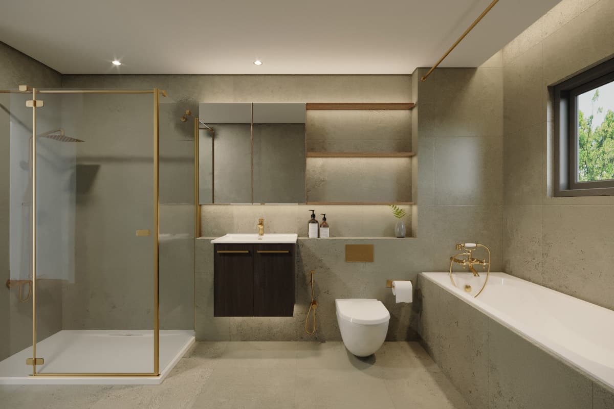 Premium bathroom finish