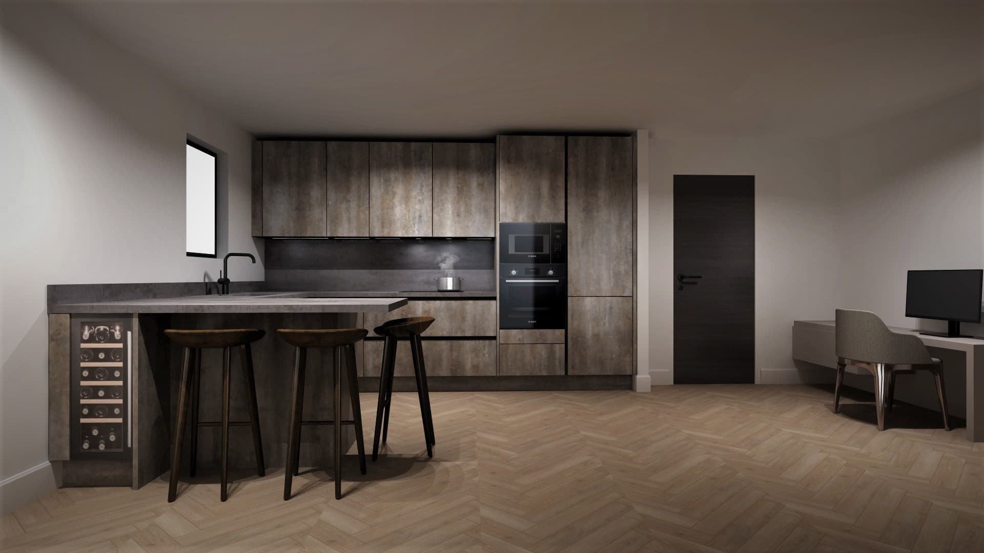 Open-plan kitchen & dining