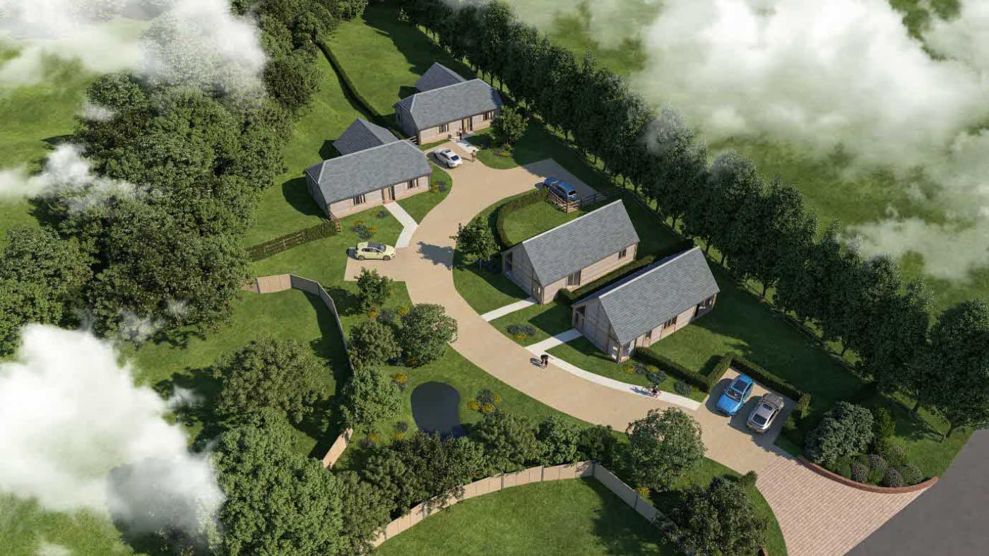 Rock & Fountain aerial CGI